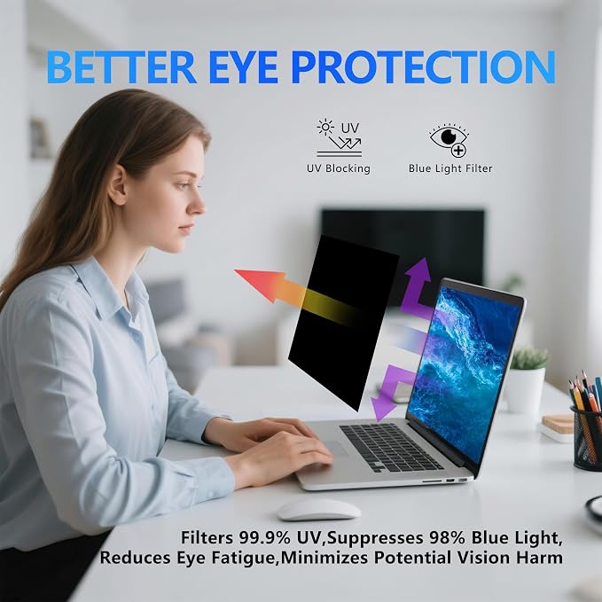 4-Way Laptop Privacy Screen Shield 16 Inch 16:10 Aspect, Removable 360° Privacy - Image 4