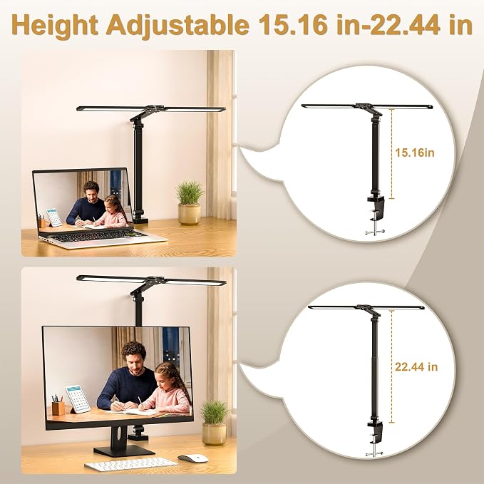 CHARYJOD LED Desk Lamp for Office Home, Height Adjustable Architect Desk Light - Image 6
