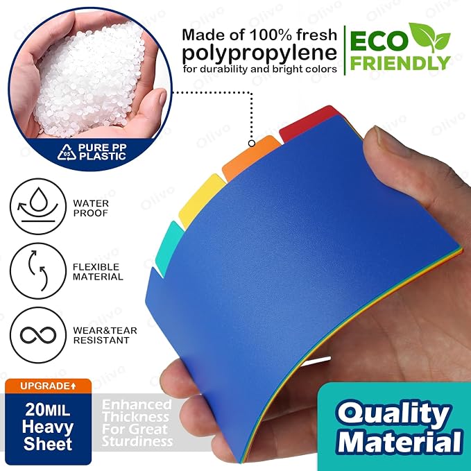 Olivo Index Card Dividers Tabs 4x6 Poly Plastic Card File Guides 4" x 6" - Image 5