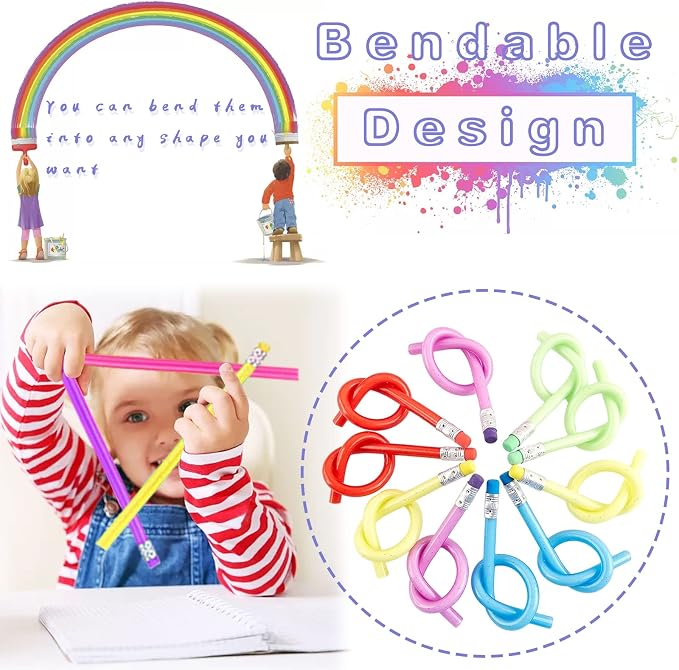 48 PCS Flexible Soft Pencils, Colorful Bendy Magic Bendable - Image 3