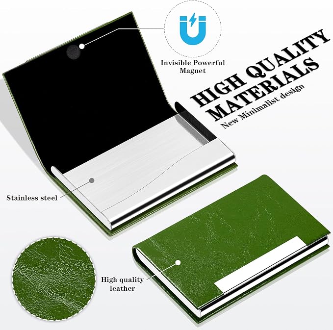 Padike Business Card Holder, Business Card Case Professional PU Leather & - Image 2