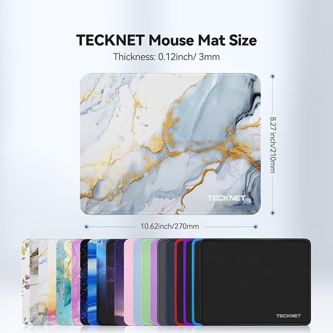 TECKNET Mouse Pad with Anti-fray Stitching, Waterproof Surface & Non-Slip - Image 6