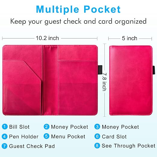 ACdream Server Books for Waitress, Guest Book Note Pad, Cute Pocket Leather - Image 5