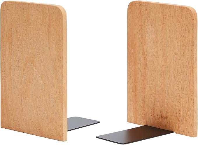 Pandapark Wood Bookends, Non-Skid Bookend - Image 8