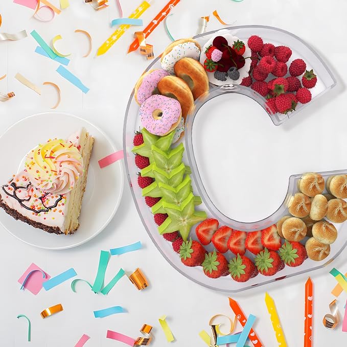 13.8" Extra Large Acrylic Letter Charcuterie Board Box, Reusable Fillable - Image 4