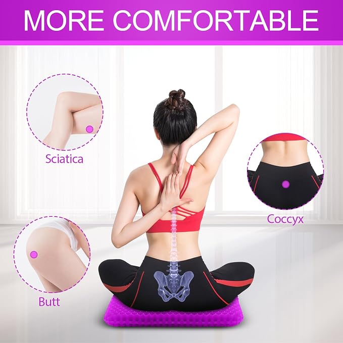 KYSMOTIC Gel Seat Cushion for Long Sitting, Soft & Breathable, Gel Cushion for - Image 5