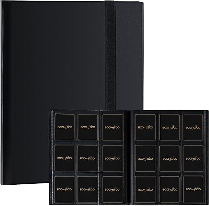 Card Binder 9 Pocket Storage 360 Card Binder, Trading Card Binder Senior and by BOOMIBOO