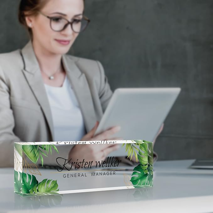 Desk Name Plate Personalized, Premium Clear Acrylic Desk Name Plate, - Image 2