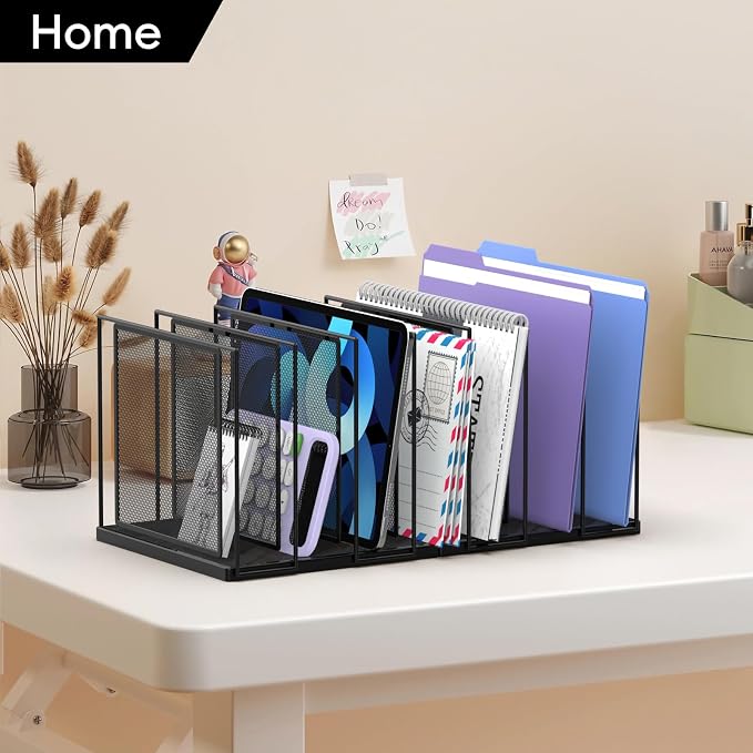 File Organizer for Desk, 7-Section Vertical File Sorter, Paper Holder Organizer - Image 6