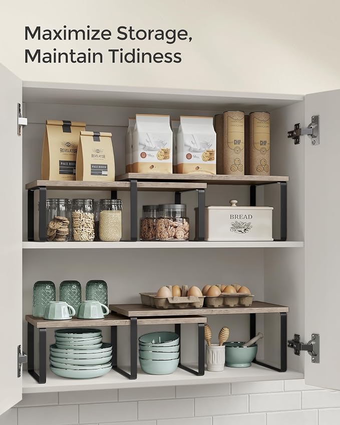 SONGMICS Cabinet Organizer Shelf, Kitchen Storage, Spice Rack, Expandable - Image 5