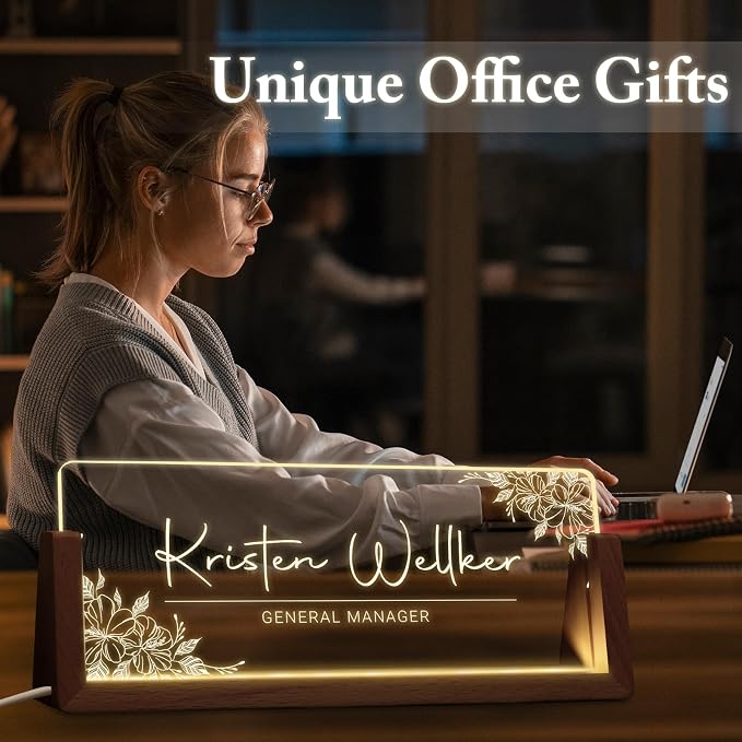 Custom Light Up Name Plate for Desk, Desk Name Plate Personalized - Image 6