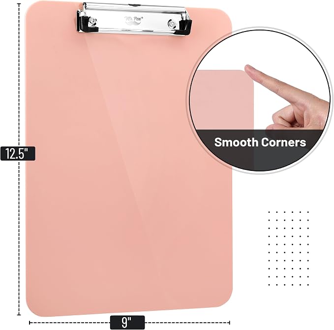 Mr. Pen- Plastic Clipboard, 12.5” x 9”, Pastel Orange, Clipboard Plastic | - Image 2
