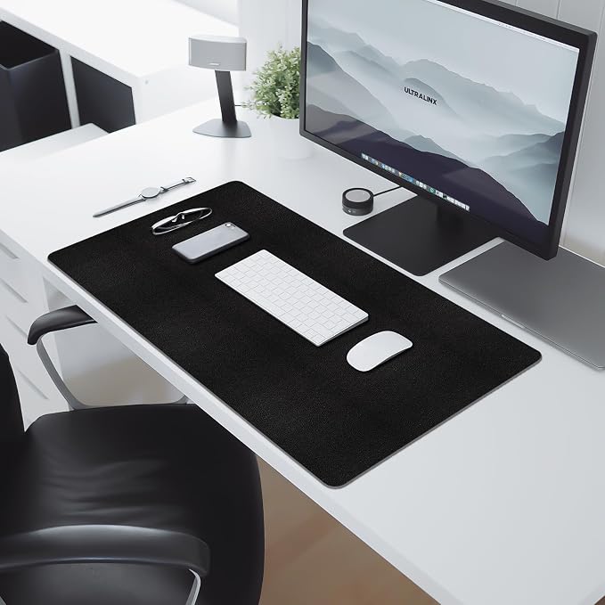 Leather Desk Pad Mat, Non-Slip Black Desk Mat, Large Mouse Pad - Image 6