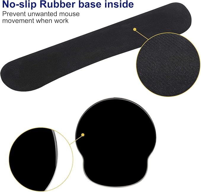 Mouse Pad Keyboard Wrist Rest, Gel Non Slip Rubber Wrist Support Rest Mouse Pad - Image 4