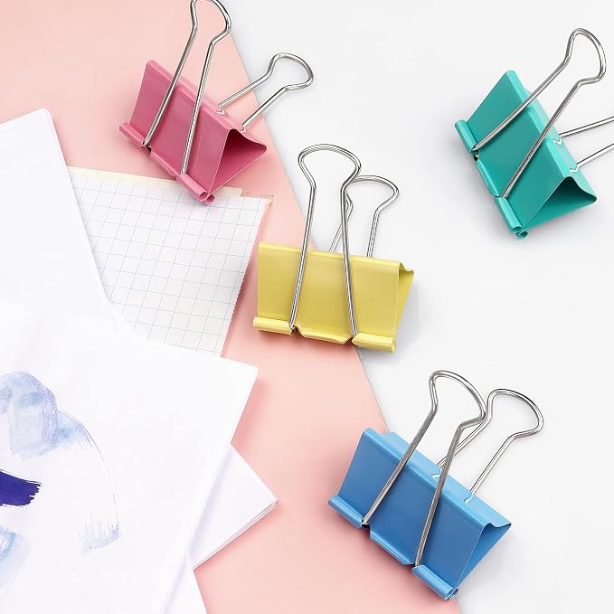 ZZTX 12 Pack Large Binder Clips 2.0 Inches Assorted Colors | Paper Clamps Clips - Image 7