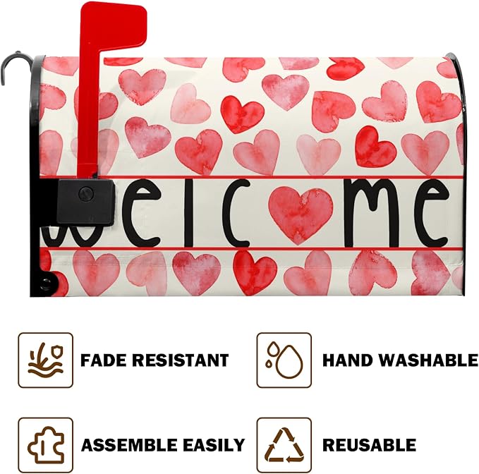 Welcome Valentines Mailbox Cover Magnetic Standard Size 21 x 18 Inch Valentine - Image 6