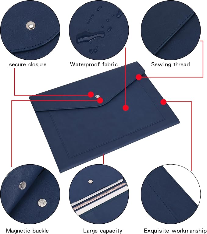 Wason Expanding A4 Document File PU Leather Envelope Case Holder-Large Size - Image 6