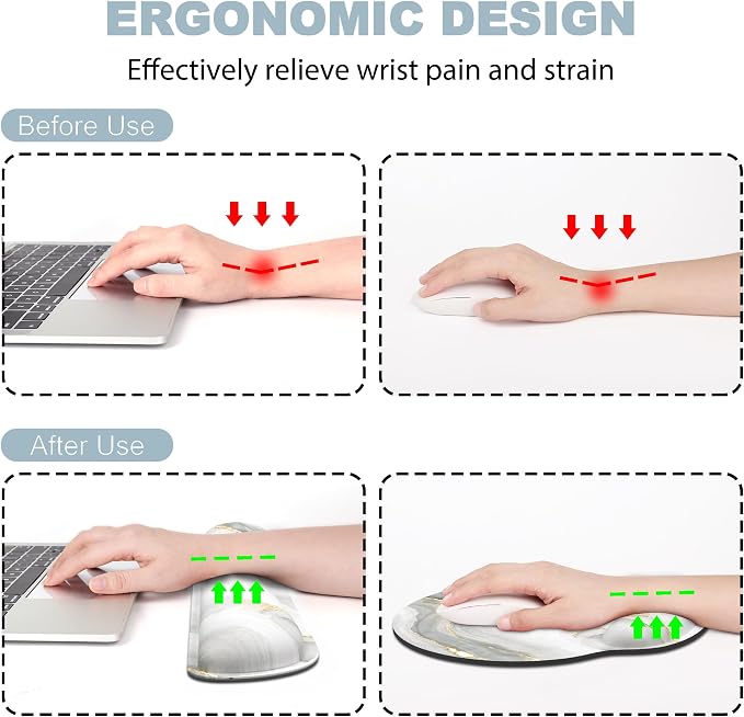 Ergonomic Mouse Pad with Wrist Rest and Keyboard Wrist Rest, Mousepad and Wrist - Image 2