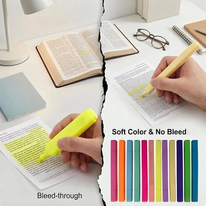 konket 12Pcs Dual Tip Highlighters, Pastel highlighters Quick Dry, Aesthetic - Image 6