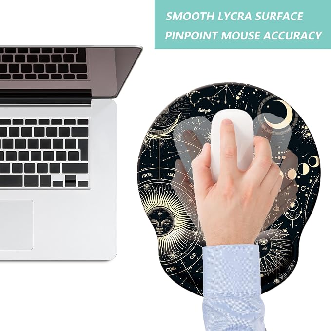 Mouse Pad with Wrist Support, Ergonomic Mouse Pad with Memory Foam Wrist Rest - Image 7