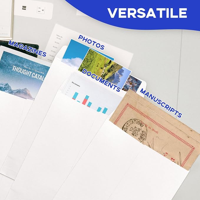 100 White Envelopes 9x12 Self Seal, Goefun Catalog Large Mailing Envelopes 9x12 - Image 6
