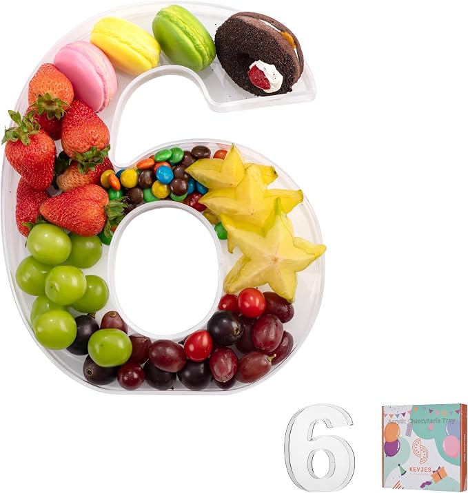 11" Clear Acrylic Letter & Number Charcuterie Tray-Reusable Fillable Alphabet by kevjes