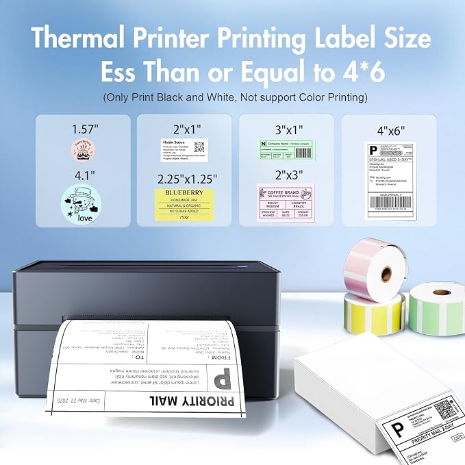 Thermal Shipping Label Printer 4x6 Bluetooth Label Maker - Image 3