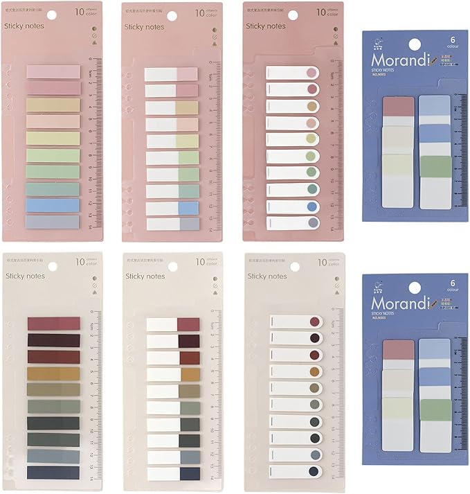 1320pcs Sticky Tabs, Color Writable Morandi Sticky Tabs, Repositionable by EGOSKY