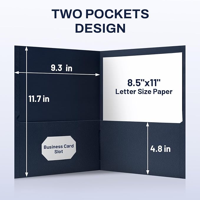 SUNEE Folders with Pockets, 2 Pocket Folders Fit Letter Size Paper, Paper File - Image 4