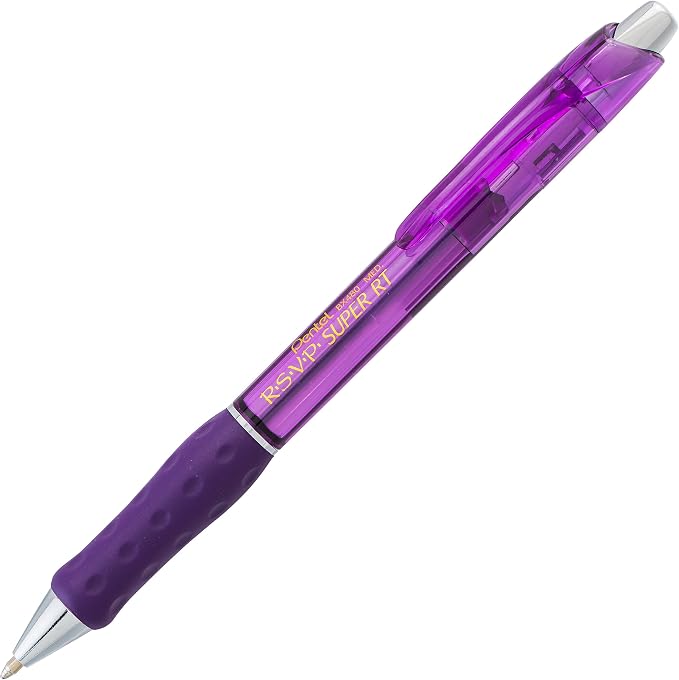 Pentel RSVP Super RT Ballpoint Pen, Medium Line, Violet Ink - Image 2