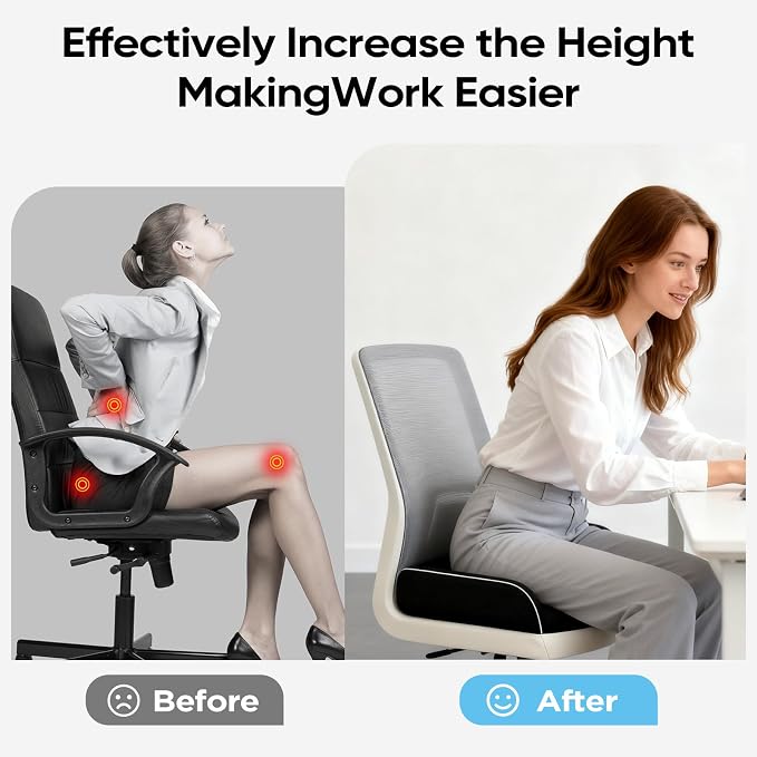 Thick Chair Cushions, Office Booster Seat Cushion to Tailbone Pain Relief - Image 7