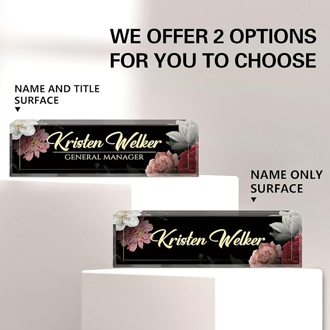 Name Plate for Desk, Desk Name Plate Personalized, Office Decor for Women Men - Image 2