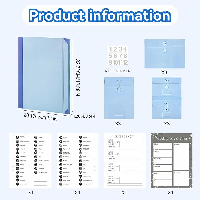 Folio Document Organizer with Labels-Important Document Organizer, Important - Image 2