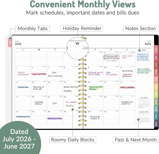 Forvencer Academic Planner 2026-2027, Weekly & Monthly Calendar Planner - Image 3