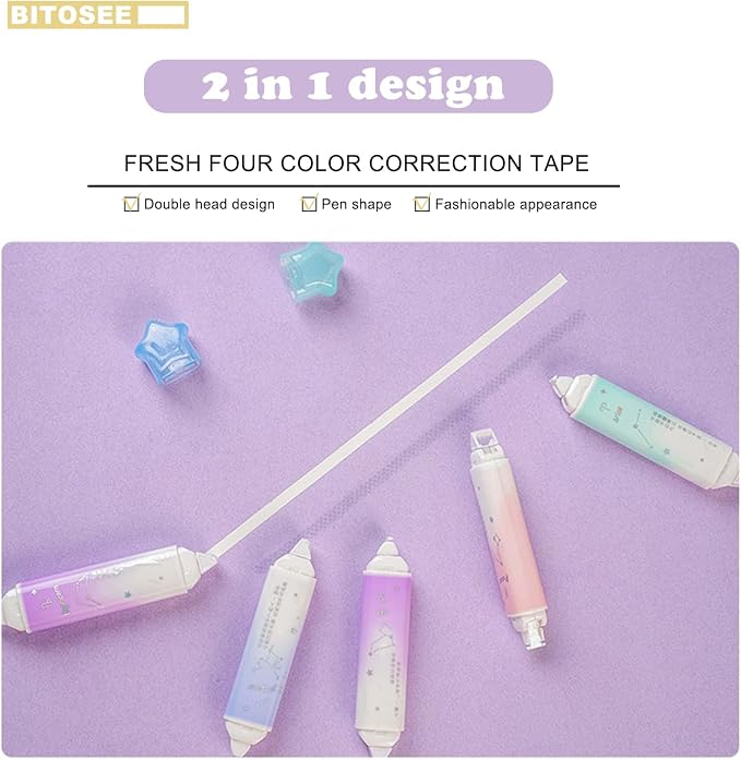 2 in 1 Correction Tape and Double Sided Tape Roller, Cute Quick Dry Japan - Image 3