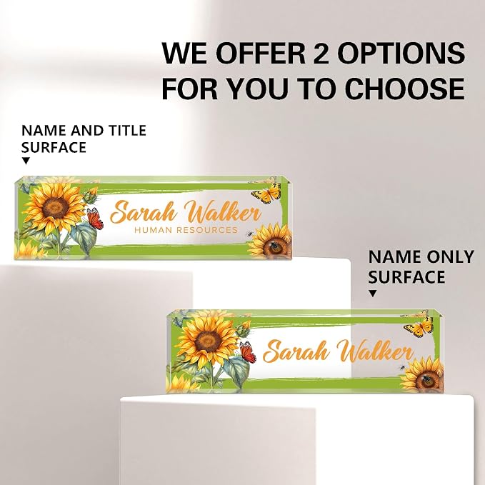 Name Plate for Desk, Desk Name Plate Personalized, Office Decor for Women Men - Image 2