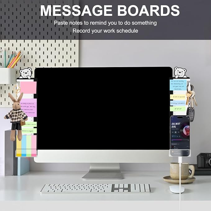 2pcs Office Desk Accessories Monitor Memo Board Computer Message Board Office - Image 6