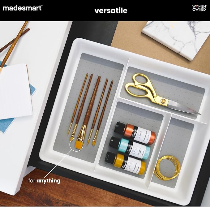 madesmart 4 Compartment Drawer Organizer, Office Tools, & Small Household Items - Image 4