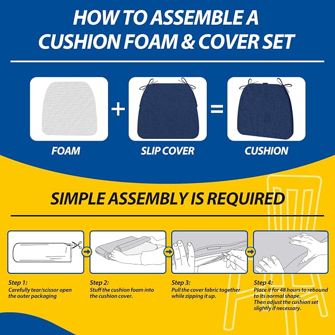 AAAAAcessories D-Shaped Chair Cushions, Machine-Washable Cover - Image 8
