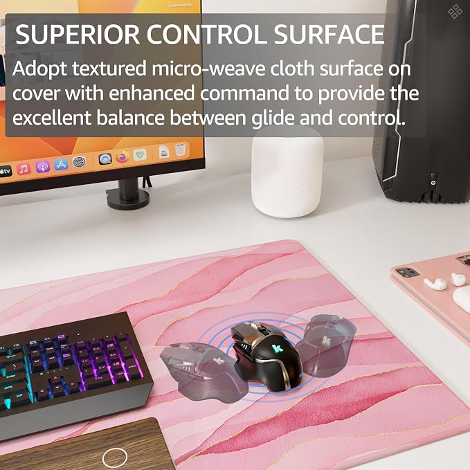 KTRIO Large Gaming Mouse Pad, Desk Mat, 31.5 x 15.7 in, XXL | Smooth - Image 2