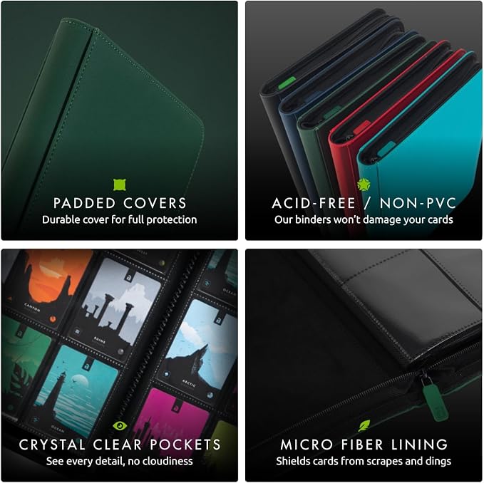Vault X 4 Pocket Zip Binder, 160 Cards, Exo-Tec Material, 20 Side-Loading Pages - Image 6