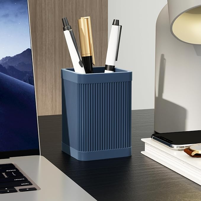 HighHerz Aesthetic Pen Holder For Desk, Modern Silicone Pencil Holder, Stylish - Image 6