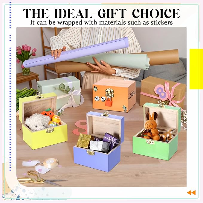 CroBlissful 12 Set 24 Pcs Unfinished Wooden Box - Image 5