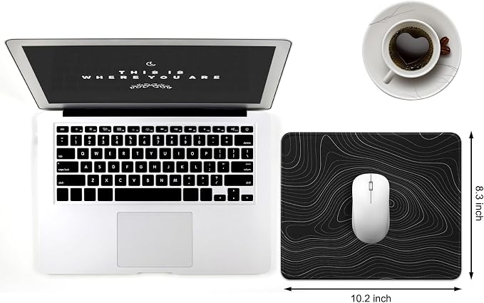 JIKIOU 3 Pack Mouse Pad with Stitched Edge, Portable Size-10.2x8.3in Contour | - Image 2