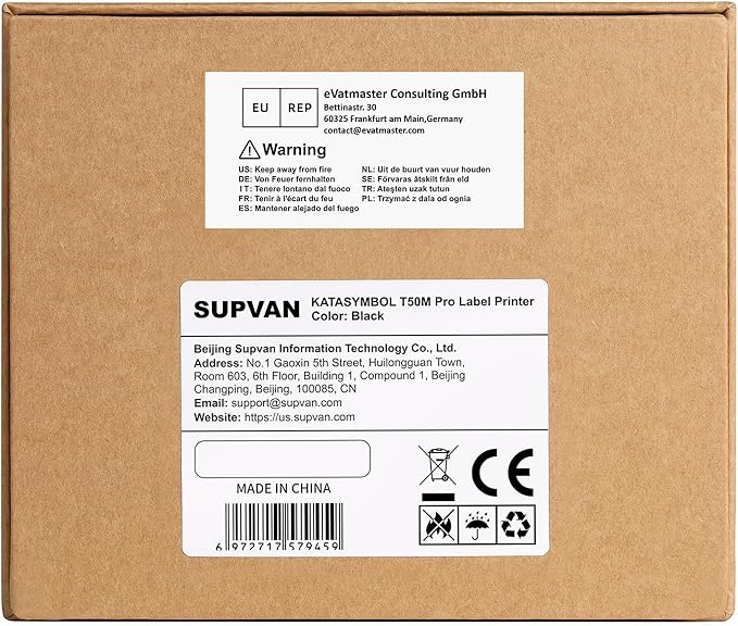 SUPVAN T50M Pro Bluetooth Label Maker Machine with 4 Tapes, Wide Waterproof Label, Versatile App with 40 Fonts and 450+ Icons, Inkless Labeler for Home, Kitchen, School, Office Organization, Black-DeskLoop Office