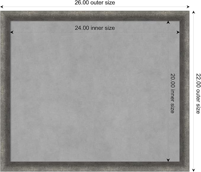 Amanti Art Grey Framed Magnetic Board 22x26 Medium Vision Board - Image 4