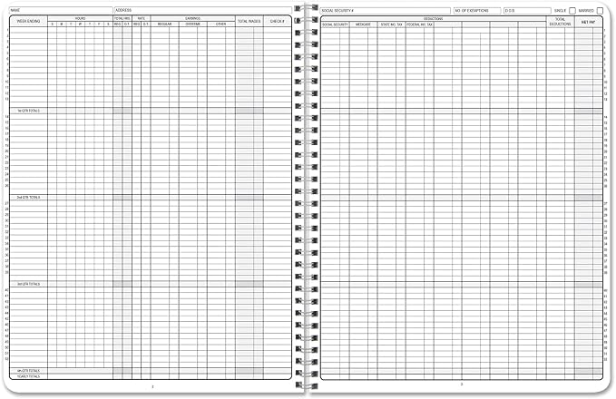 BookFactory Payroll Record Book/Employee Payroll Weekly Log Book/Logbook/Journal - Image 2