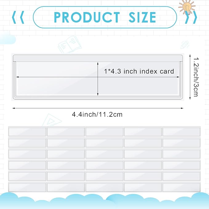 30 Pack Self-Adhesive Index Card Pockets - Image 2