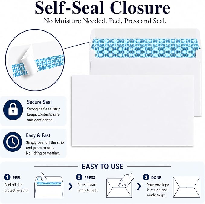 Envelopes Letter Size, Self-Seal Security | #10 Self-Seal Security Business - Image 7