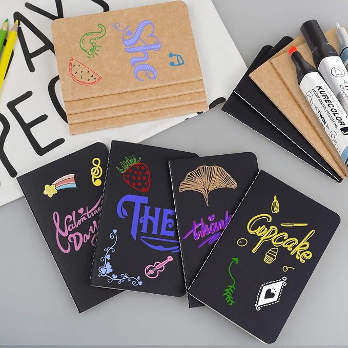 Gwybkq Mini Notepads Bulk 60 Pack Small Journal Pocket Notepad Kraft - Image 4